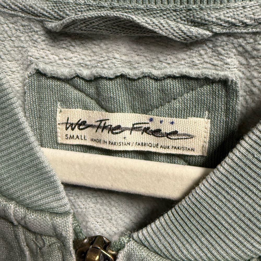 NWOT Free People We the Free Robby Bomber Zip-Front Jacket Cardi in Army - Picture 5 of 5